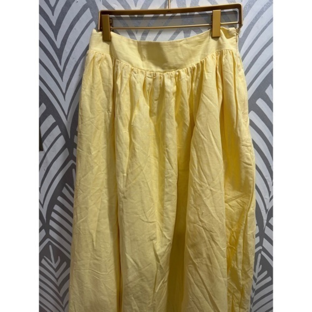 Princess Polly Valeria Light Yellow Maxi Skirt Pleated Waist Casual Beach  2 - Picture 4 of 8